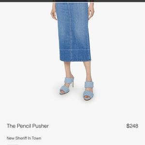 Mother The Pencil Pusher Denim Skirt.